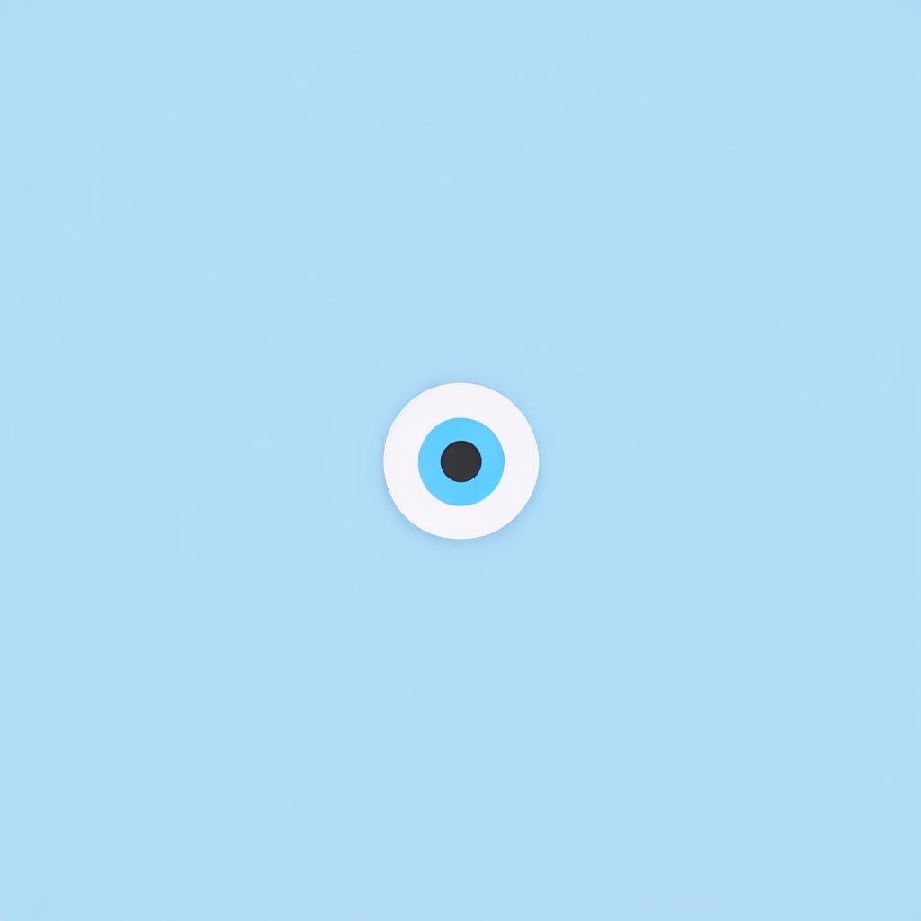 Minimalist Evil Eye Pattern Design on Light Blue Background Spotify Album Cover