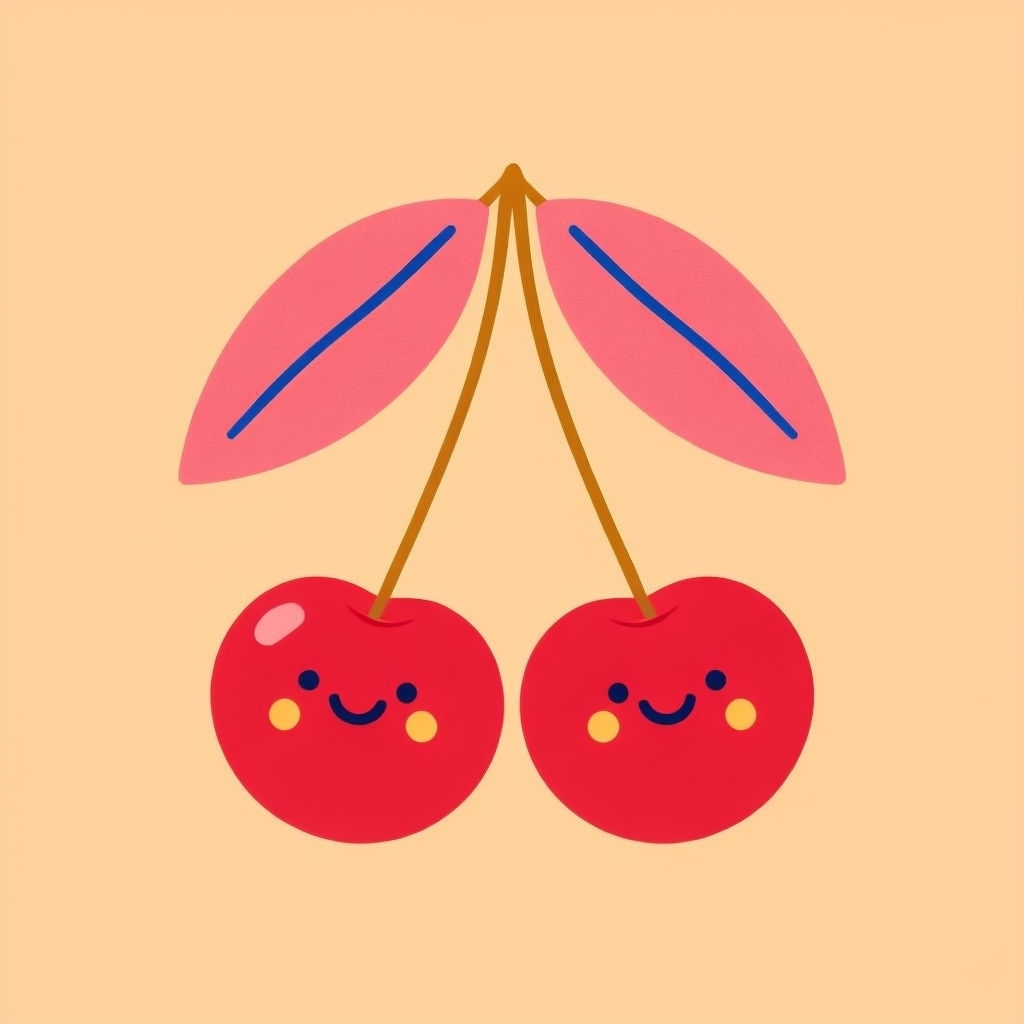 Cheerful Red Cherries with Smiling Faces T-Shirt