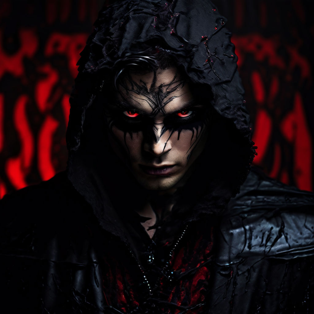 Artistic dark gothic man with black make up by Maki L - Playground