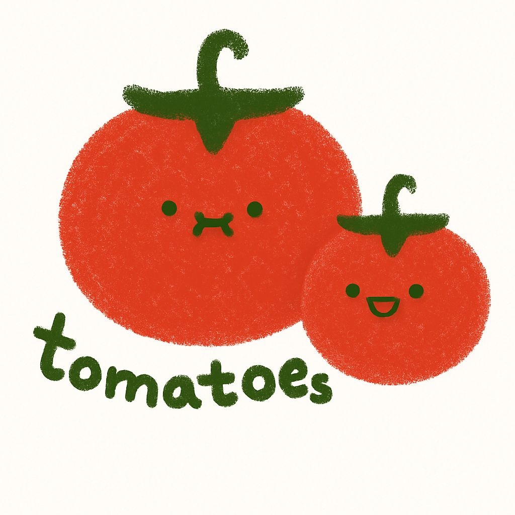 Cute Cartoon Tomatoes with Playful Expressions T-shirt