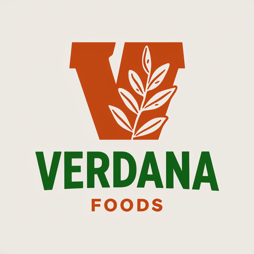 Modern Minimalist Verdana Foods Logo Design with Organic Elements