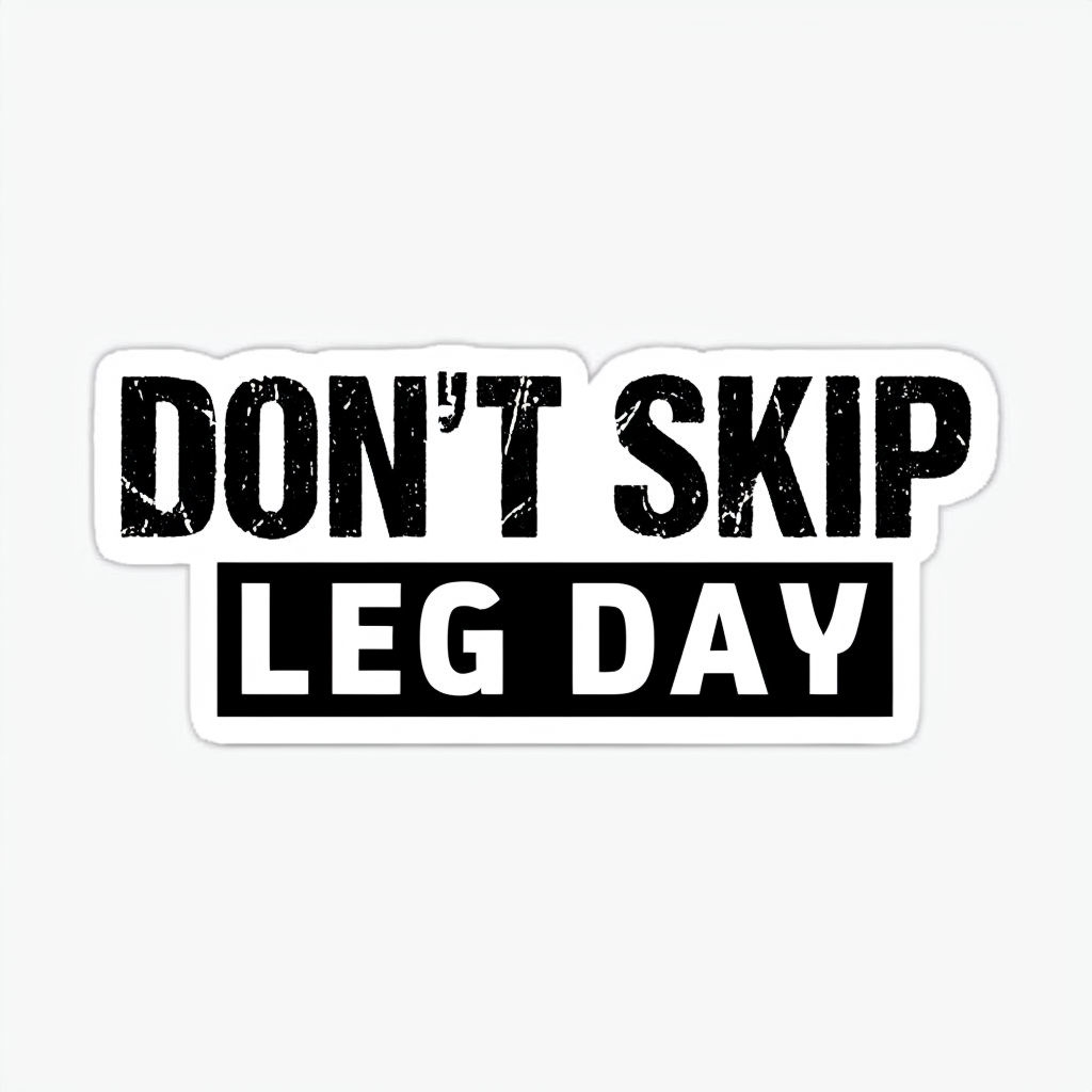 Bold Distressed Motivational Don't Skip Leg Day Sticker