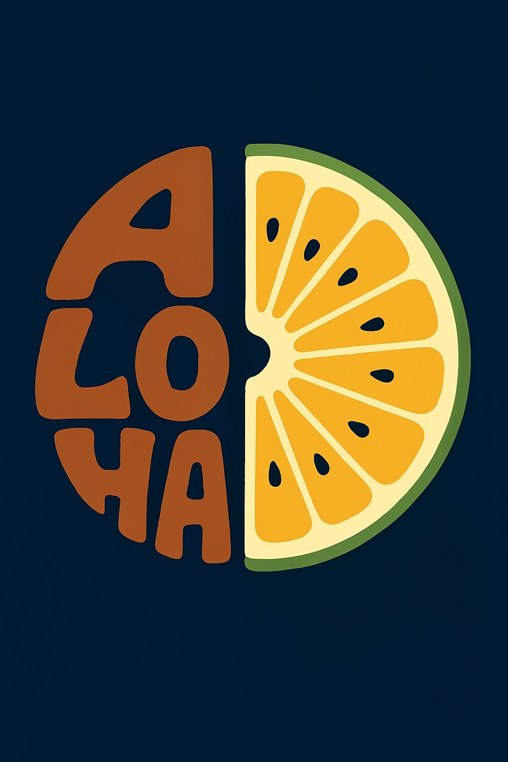 Modern Aloha Graphic Design with Fruit Slice T-Shirt