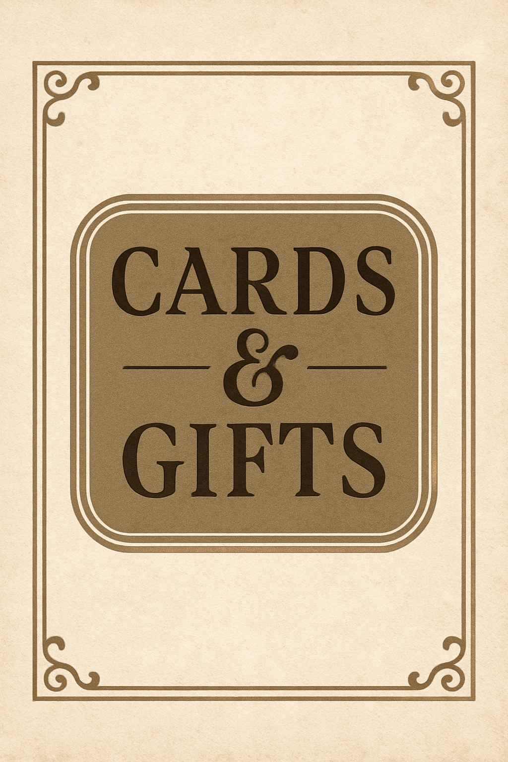Elegant Vintage Cards & Gifts Document Cover Design Event Sign