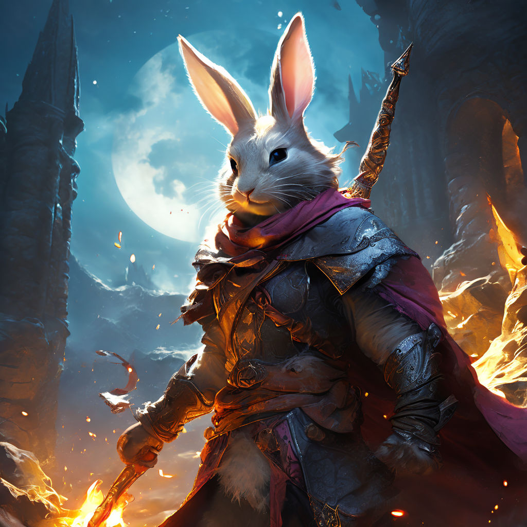 Rabbit assassin clad in tattered fantasy armor by 박기성 - Playground