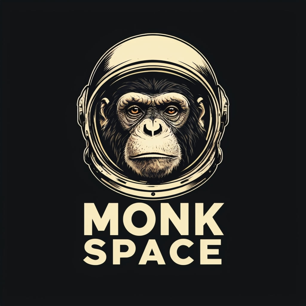 Vintage Chimpanzee Astronaut Helmet Logo