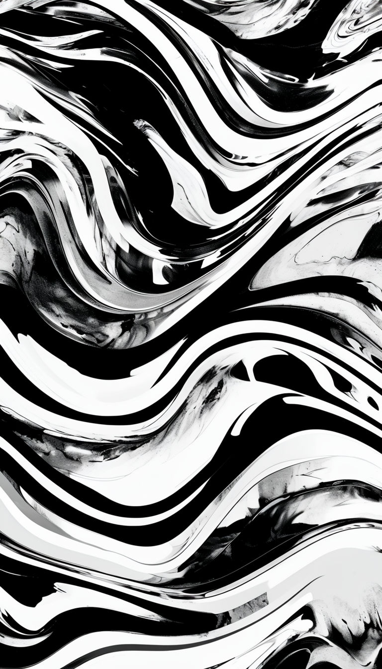 Black and White Abstract Interlocking Waves Pattern Phone Case Cover