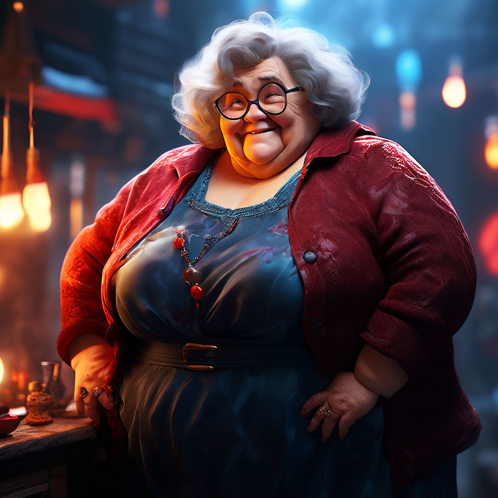 3d disney style fat lady