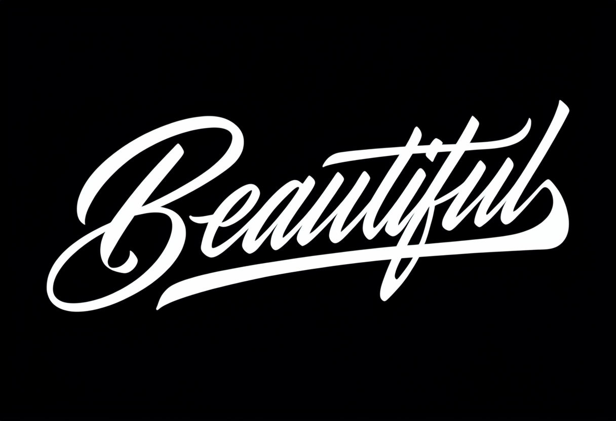 Elegant Cursive Beautiful Typography Design Sticker