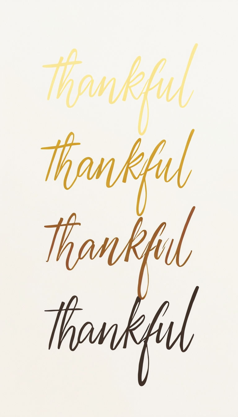 Elegant Thankful Typography Art in Warm Earthy Tones Poster