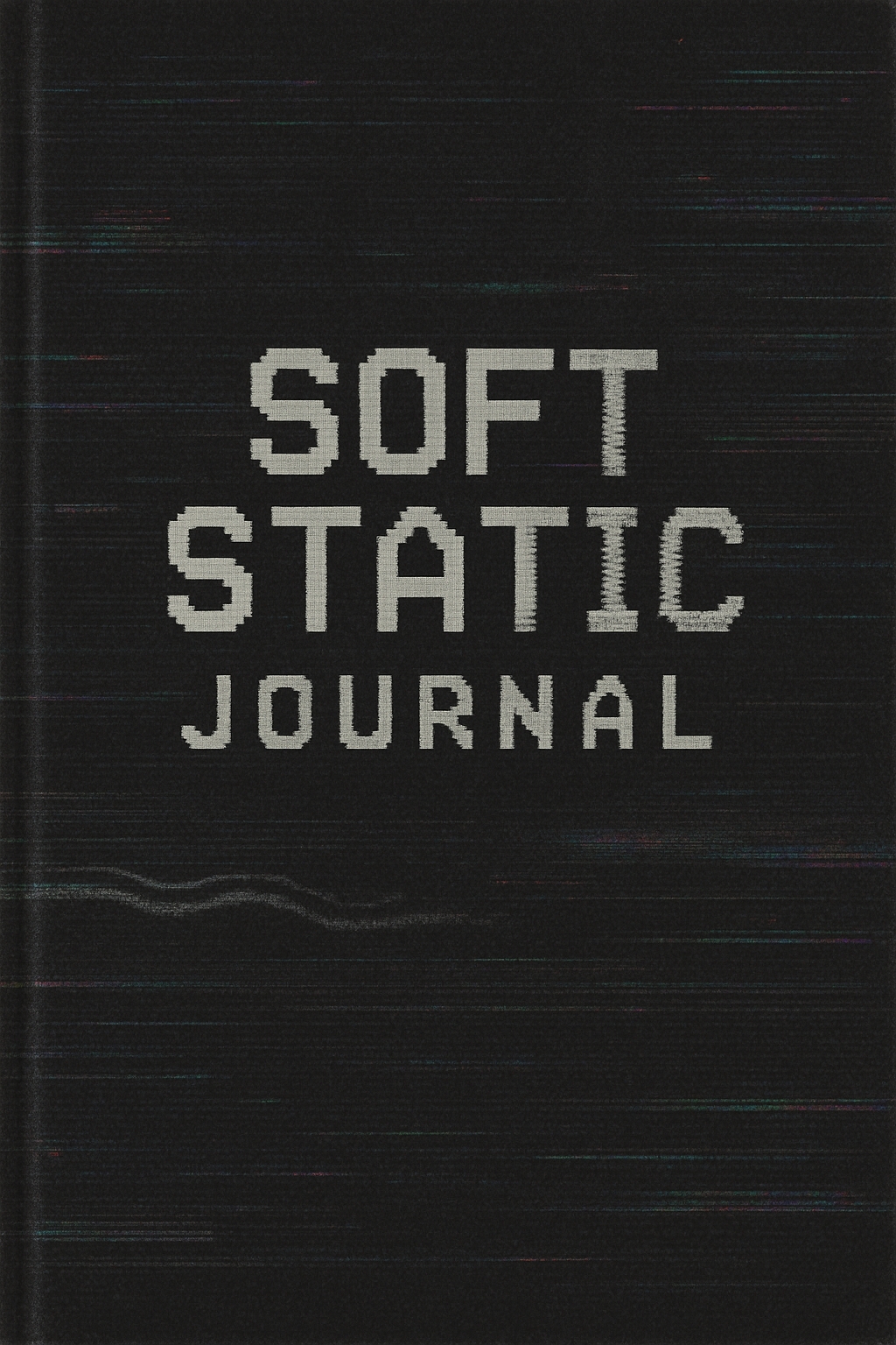 Futuristic Soft Static Journal Cover with Pixelated Text Design EBook Cover