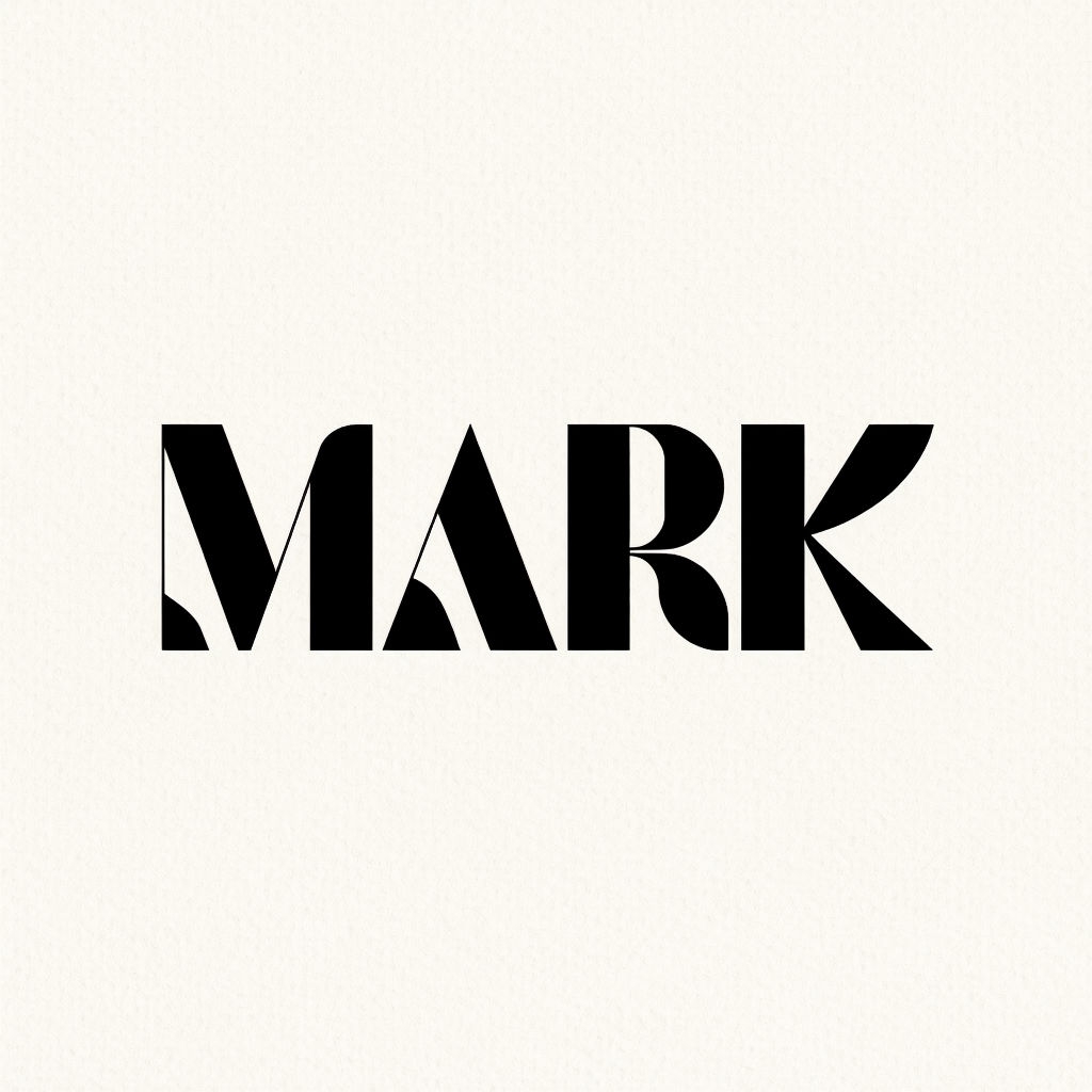 Modern Geometric Black MARK Typography Design Logo