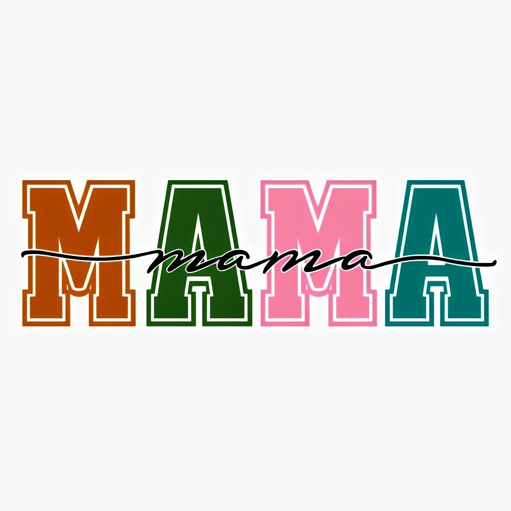 Colorful Mama Typography Graphic Design for Hat