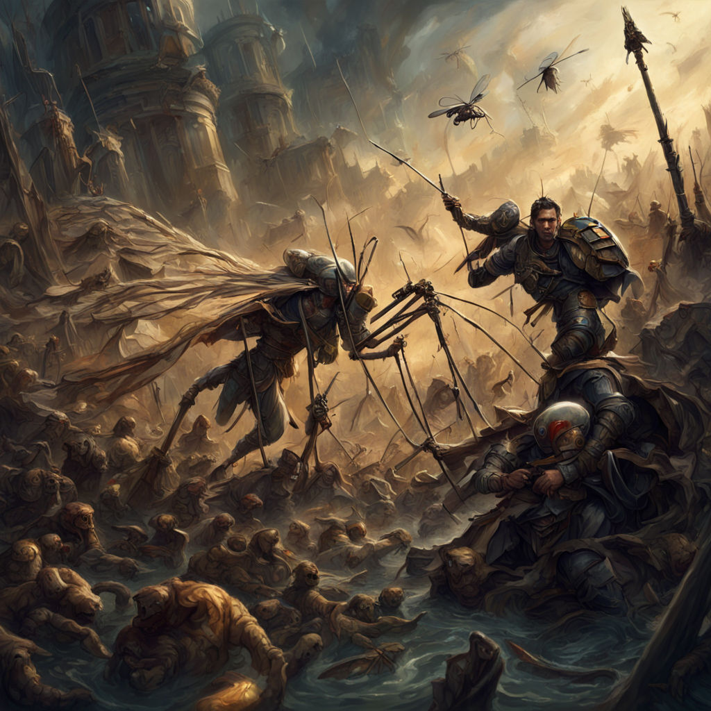 A colossal mosquito deploying its lethal sting mid attack on by