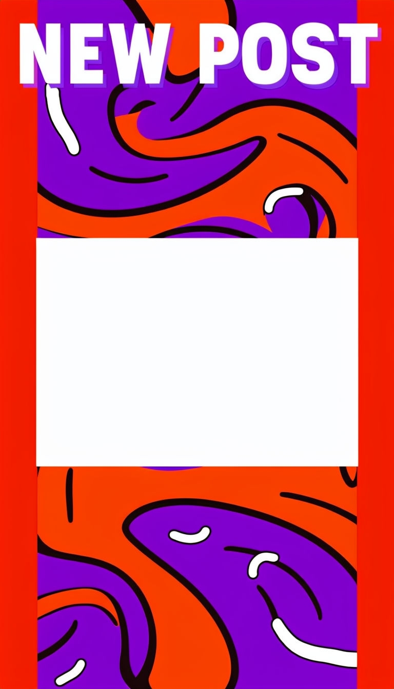 Vibrant Abstract New Post Announcement Graphic for Social Media Post