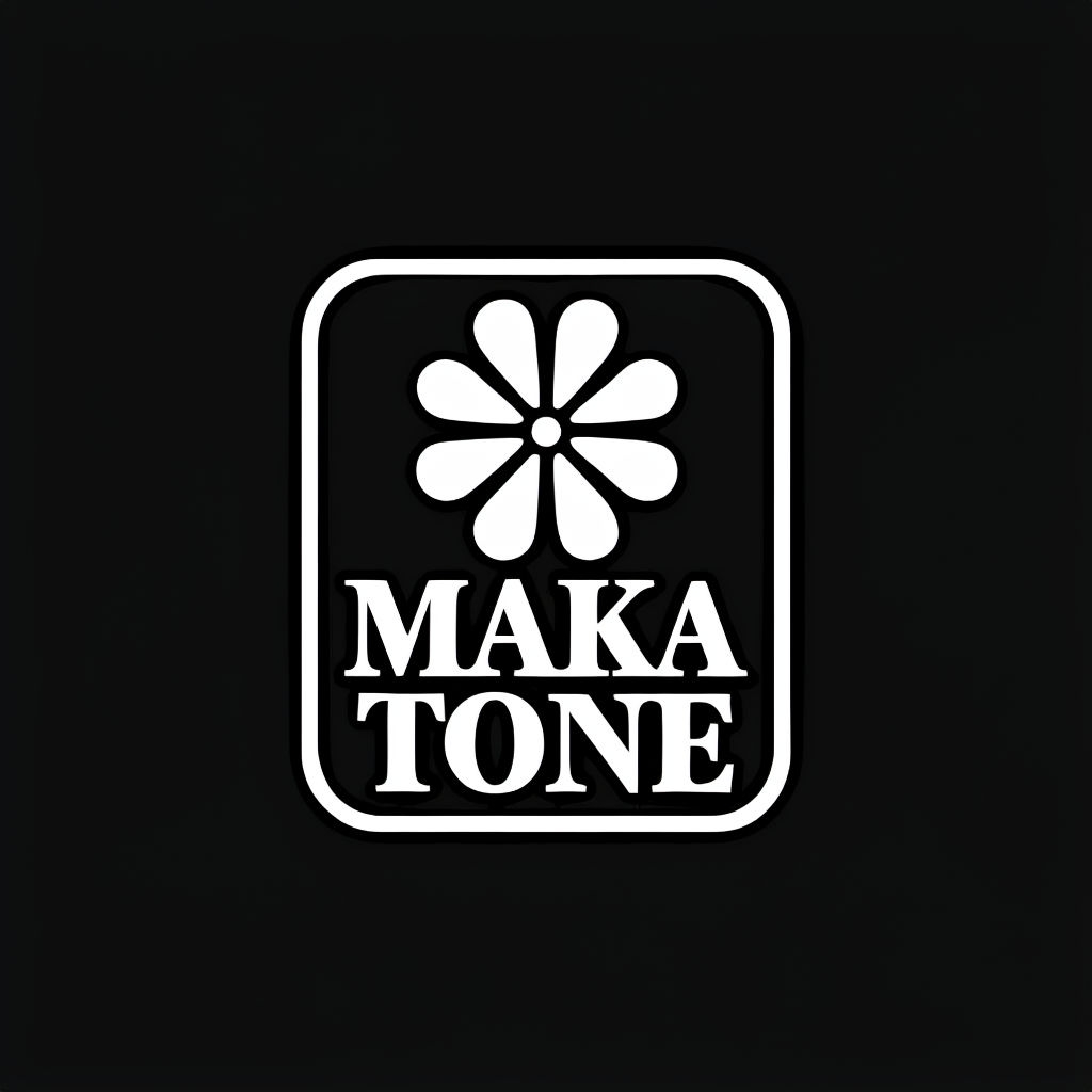 Modern Minimalist Maka Tone Logo on Black Background