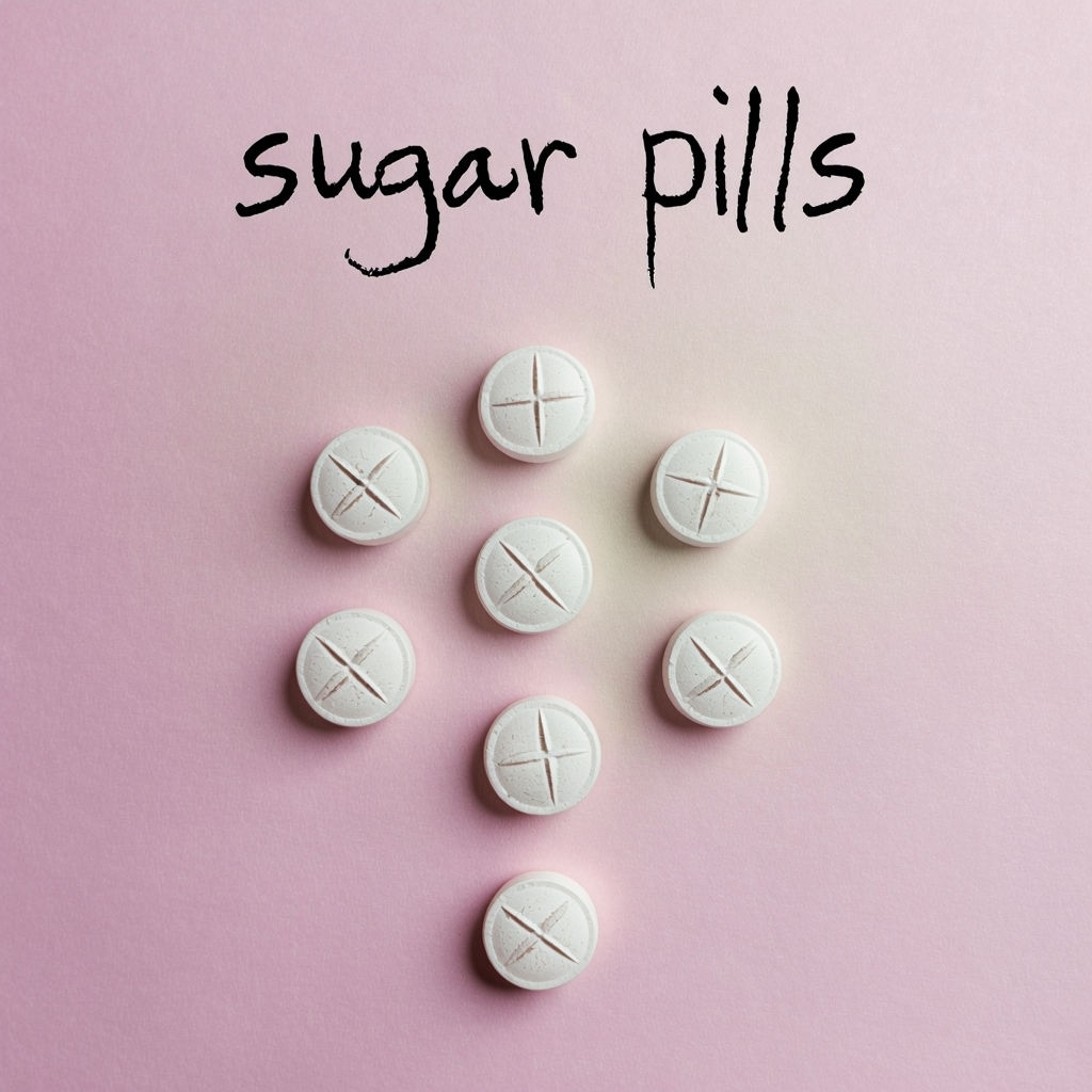 Minimalist Sugar Pills Symmetrical Arrangement Album Cover
