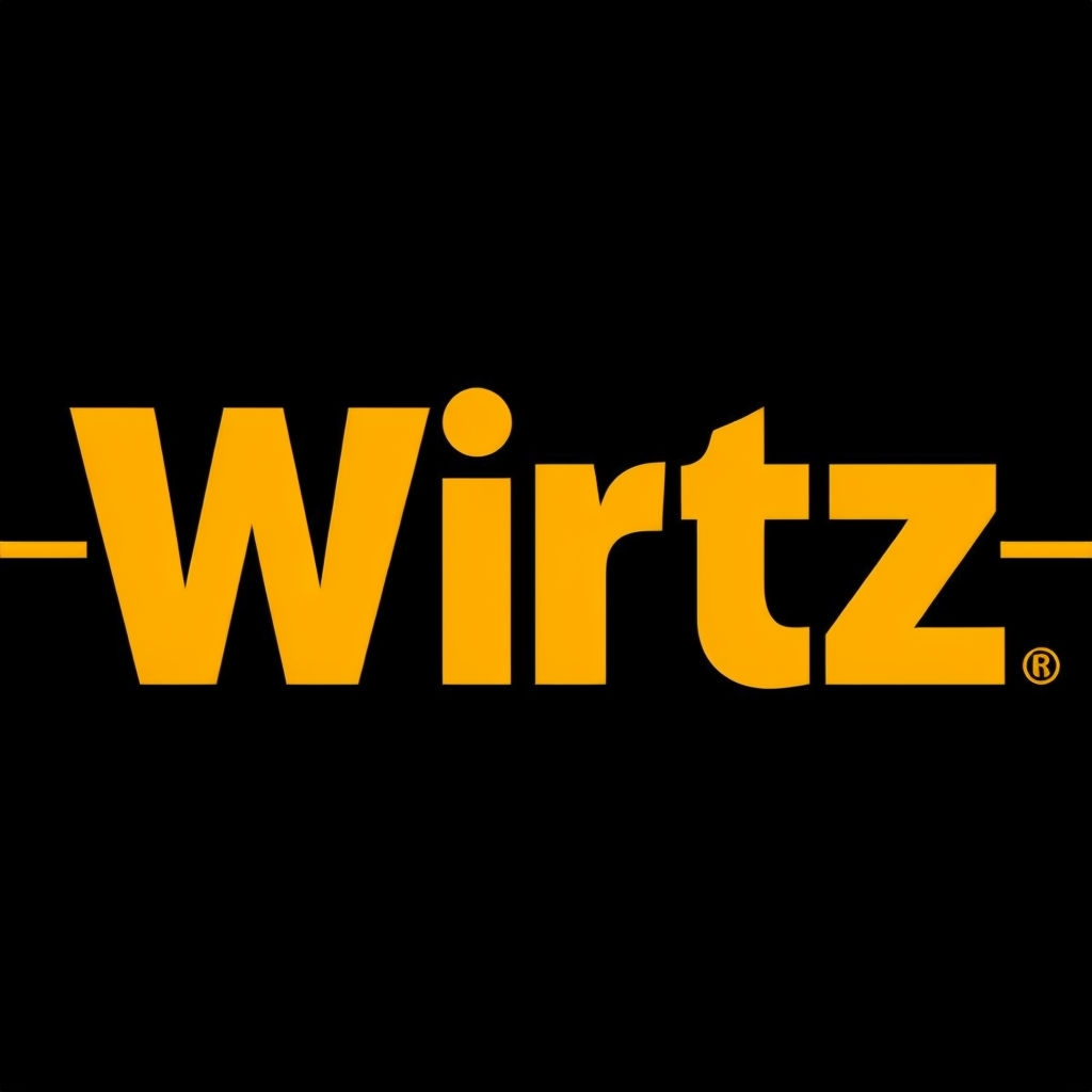 Bold Amber Yellow Wirtz Logo on Black Background