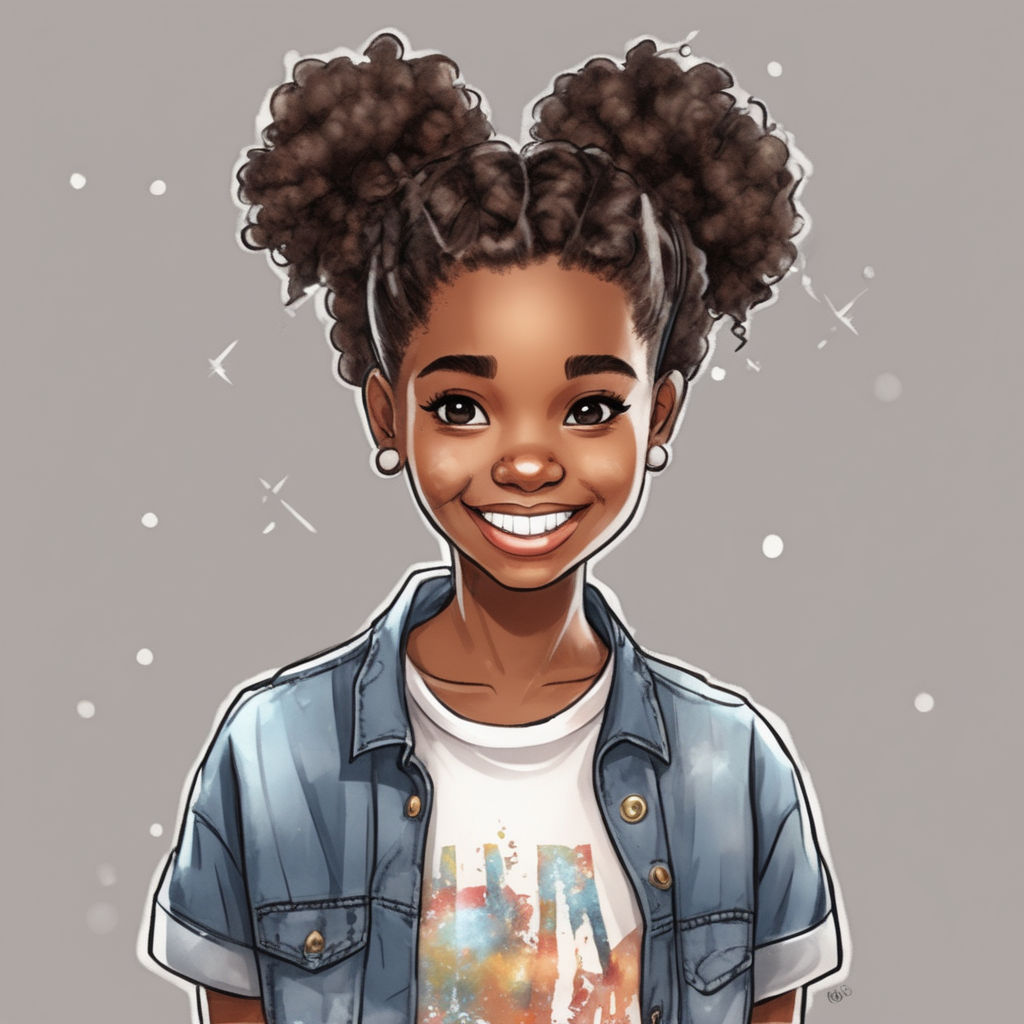 A cute cartoon african american with an updo hair style by whatnextk ...