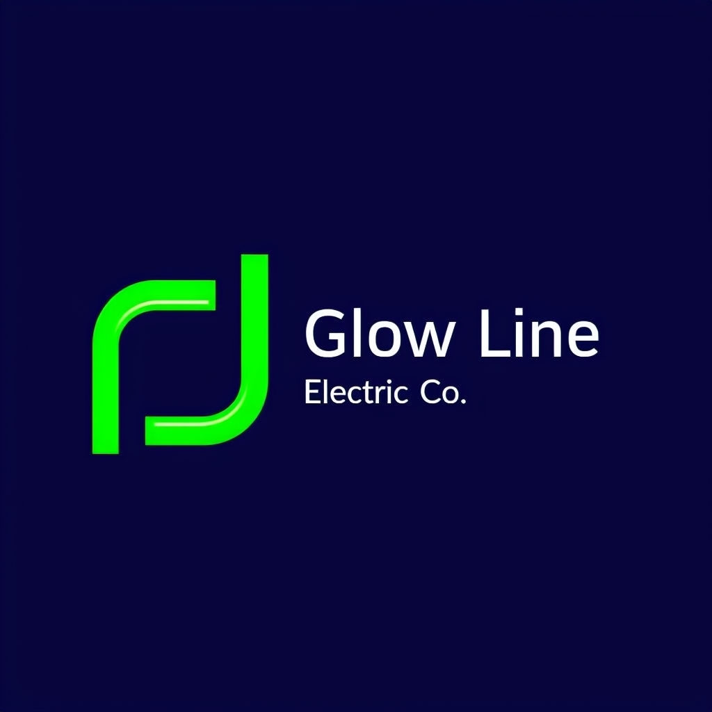 Modern Minimalist Glow Line Electric Co. Logo Design