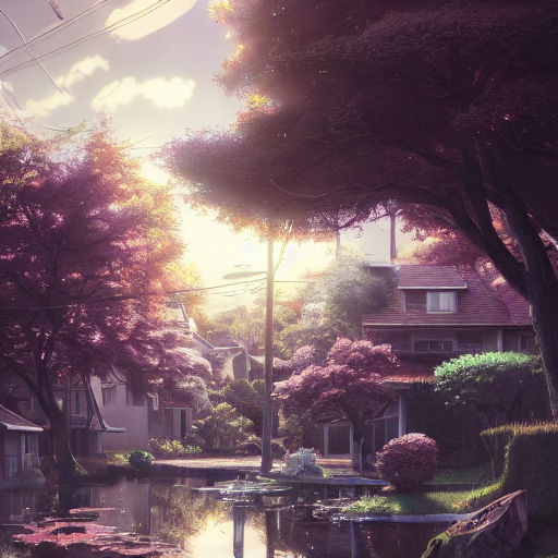 Beautiful anime suburban neighborhood by Zorua Galaxy - Playground