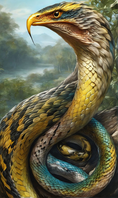 Closeup bird snake chimera by Adam Sky - Playground