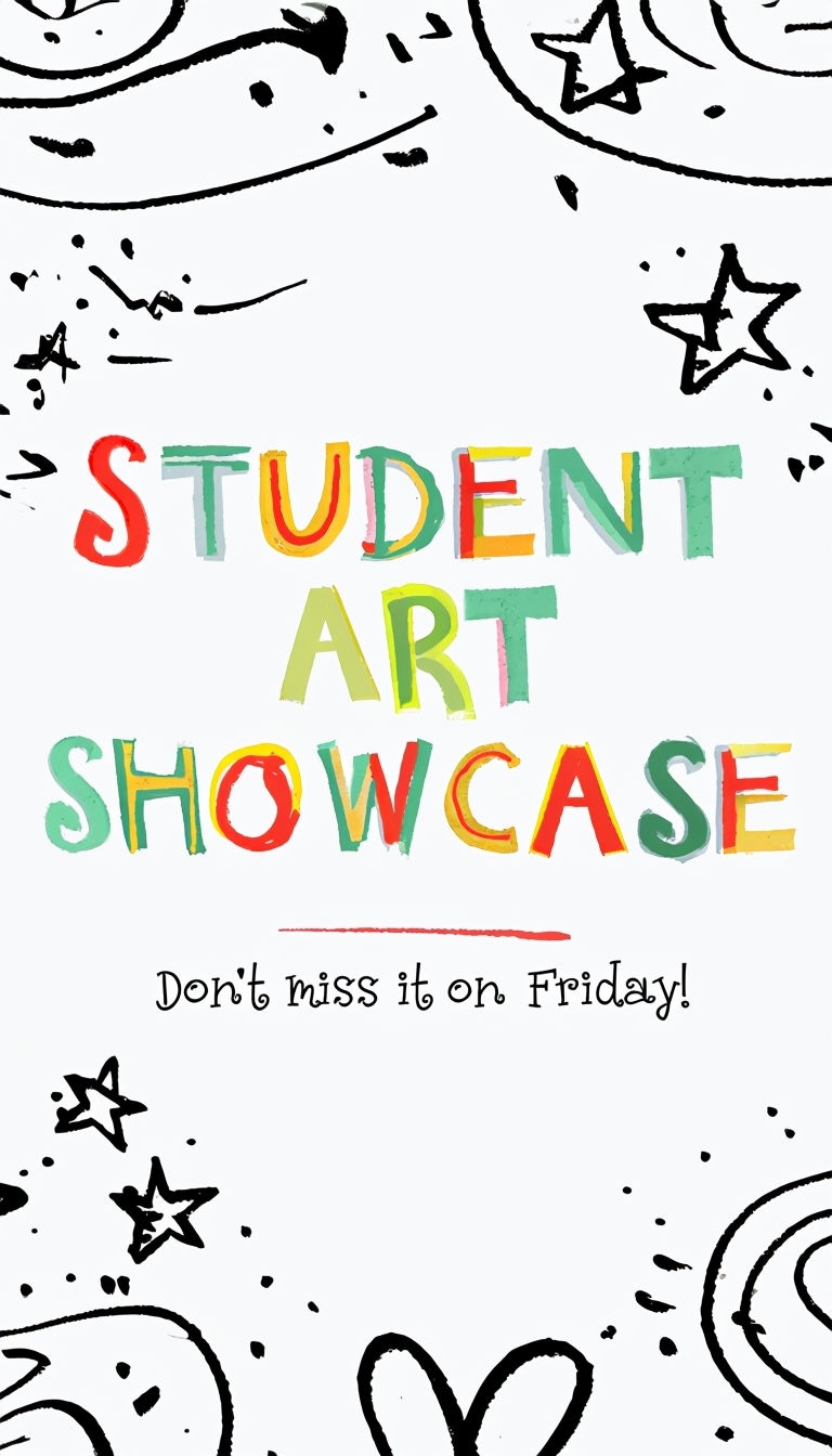 Colorful Student Art Showcase Instagram Story Design