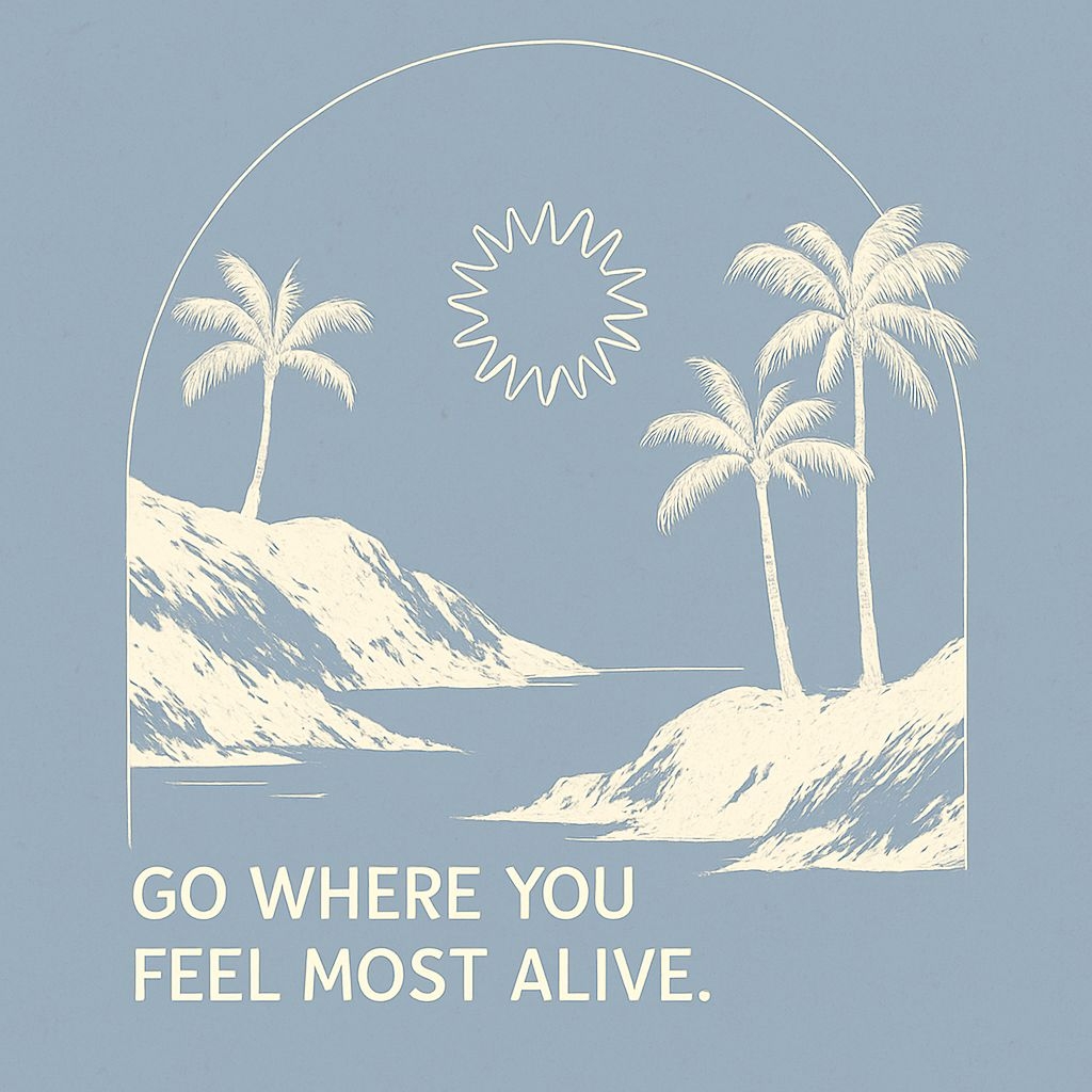 Minimalist Tropical Landscape with Inspirational Quote T-Shirt