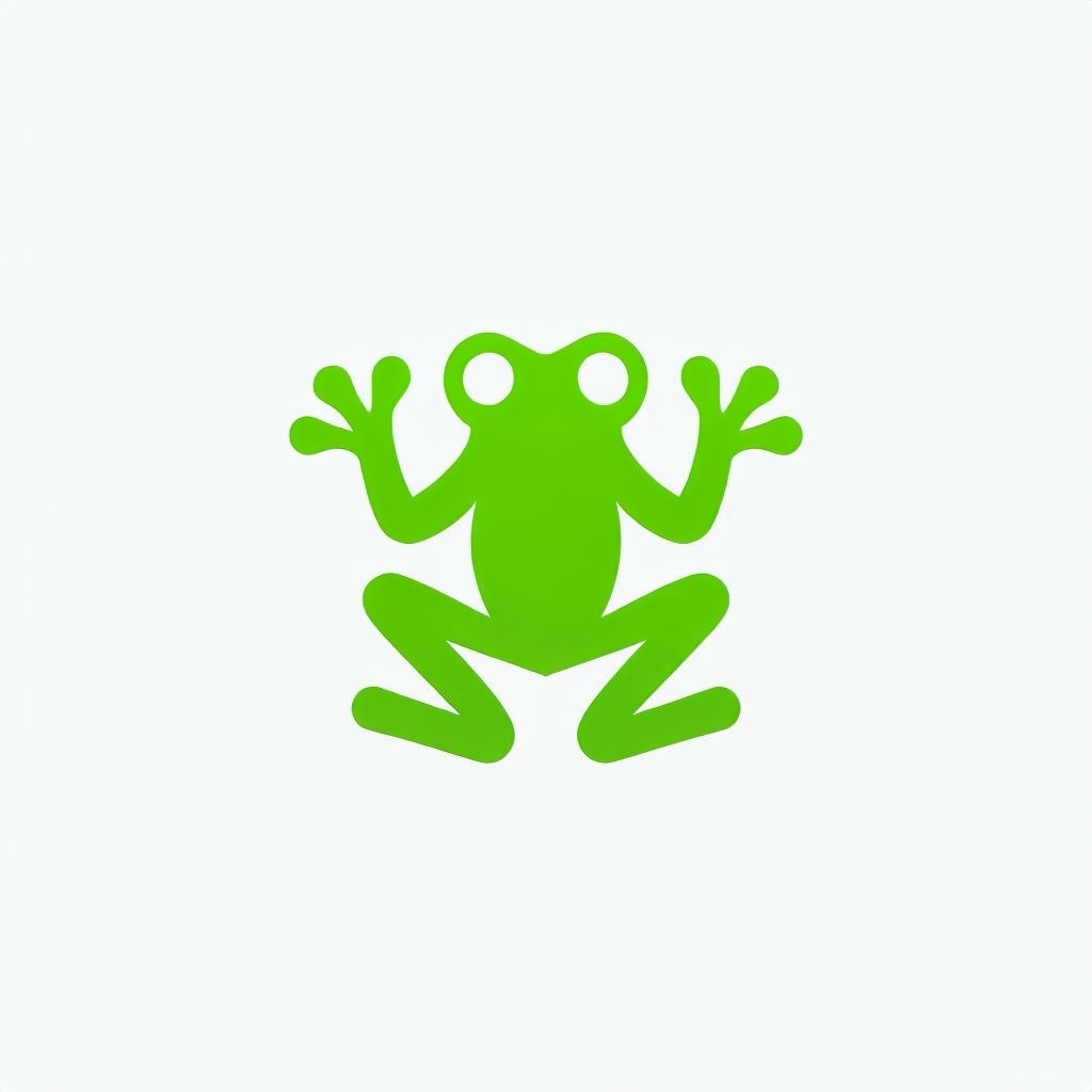 Vibrant Lime Green Frog Minimalist Design for Branding Logo