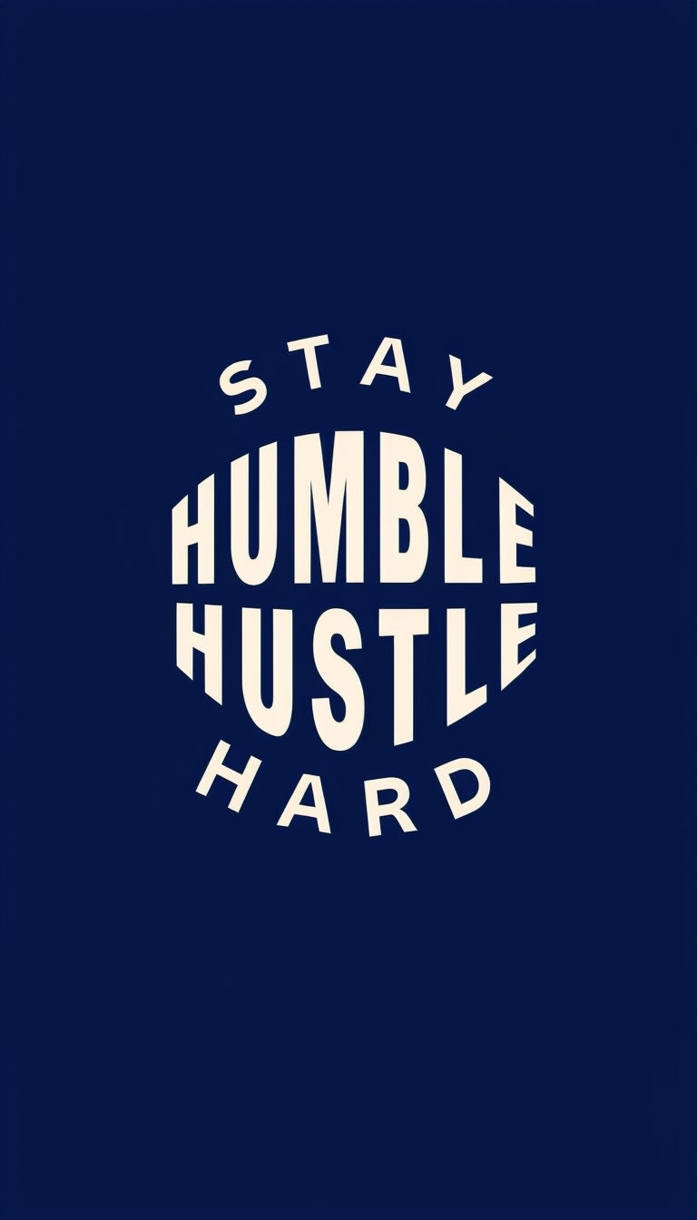 Stay Humble Hustle Hard Motivational Typography T-Shirt