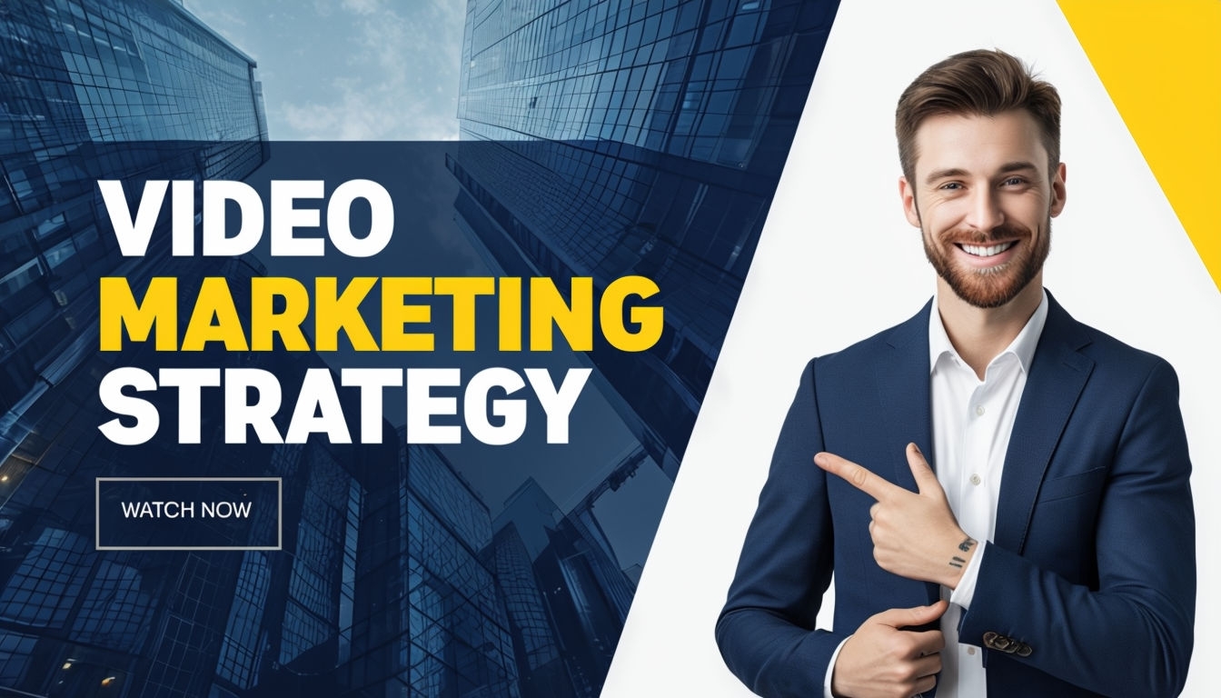 Professional Video Marketing Strategy Promotional Banner Social Media Post