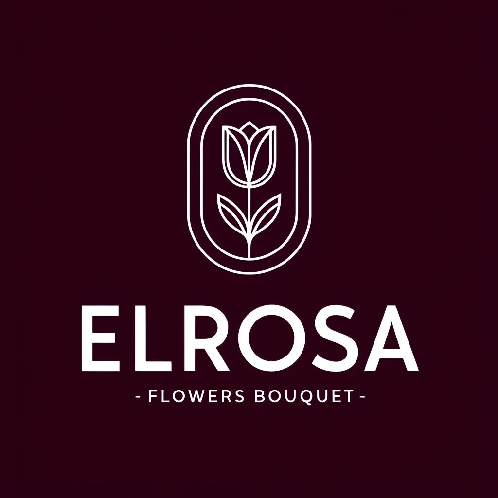 Elegant Minimalist Tulip Logo Design for ELROSA Flowers Bouquet Logo