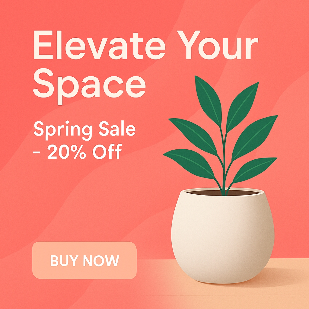 Modern Minimalist Spring Sale Advertisement for Home Decor Ads