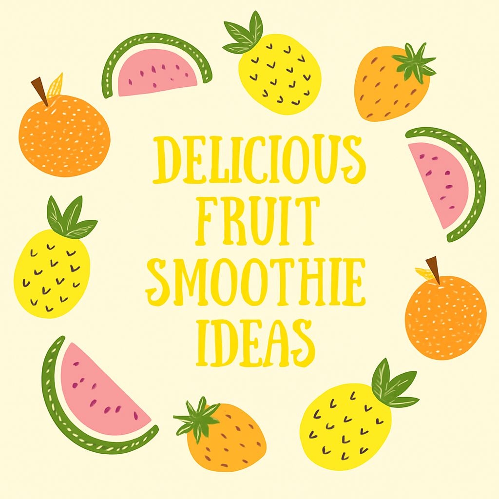 Cheerful Delicious Fruit Smoothie Ideas Illustration for Ads
