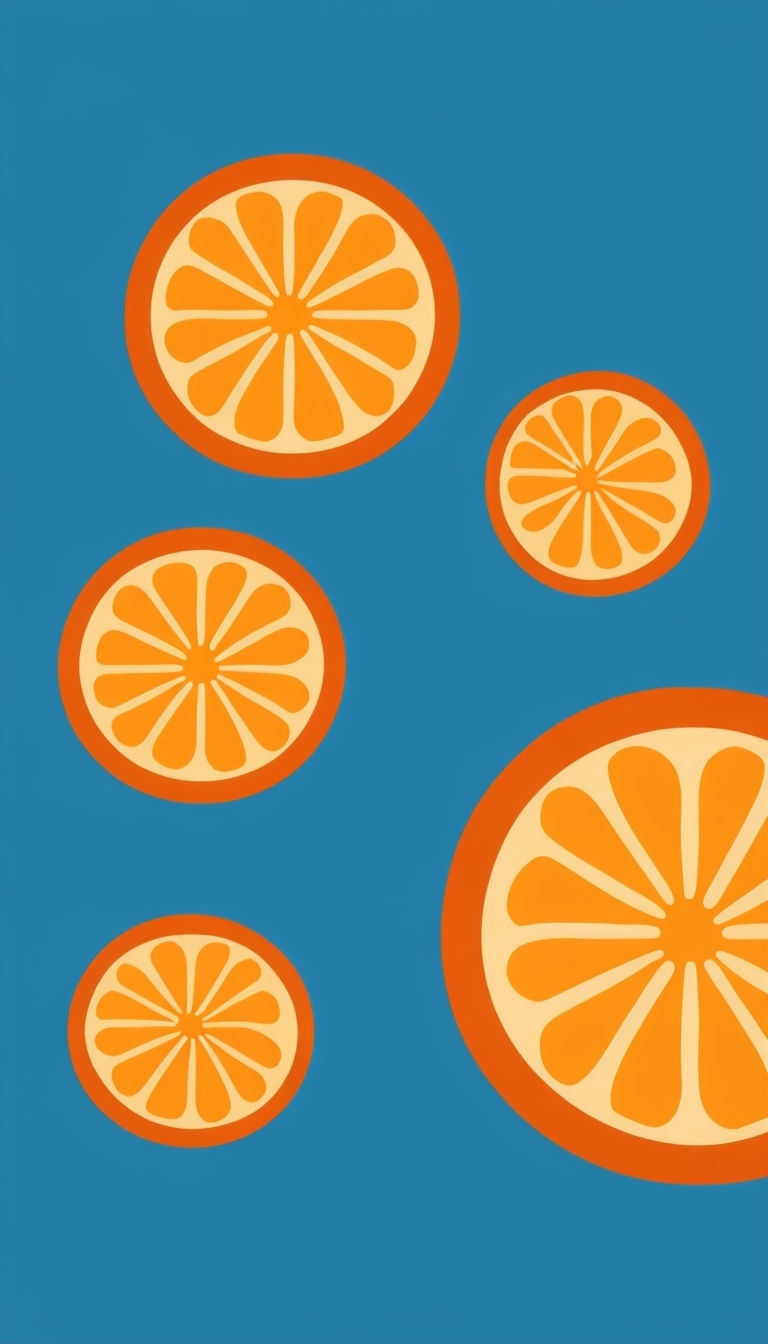 Vibrant Abstract Orange Slices on Blue Background Phone Case Cover