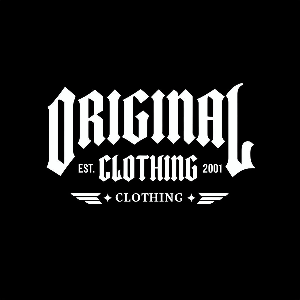 Bold Gothic Original Clothing Logo Design T-Shirt