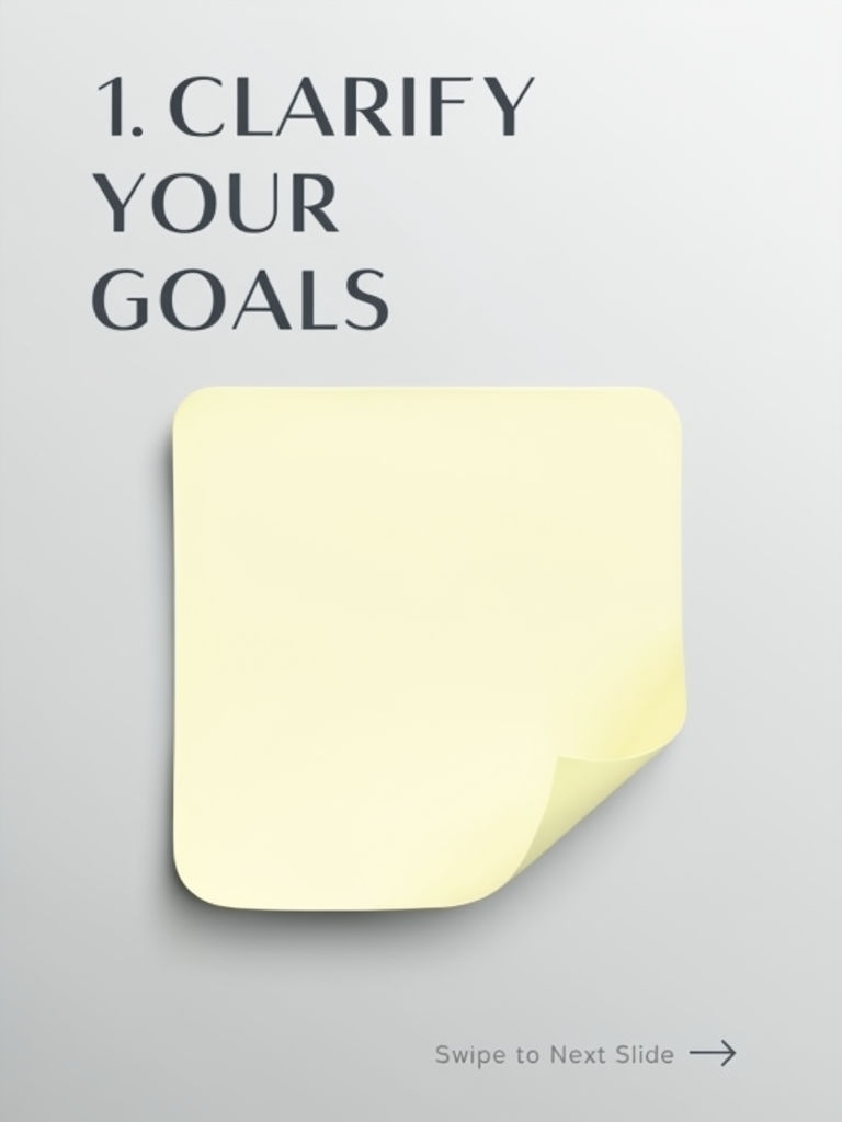 Pastel Yellow 3D Sticky Note Illustration for Goal Clarity Social Media Post