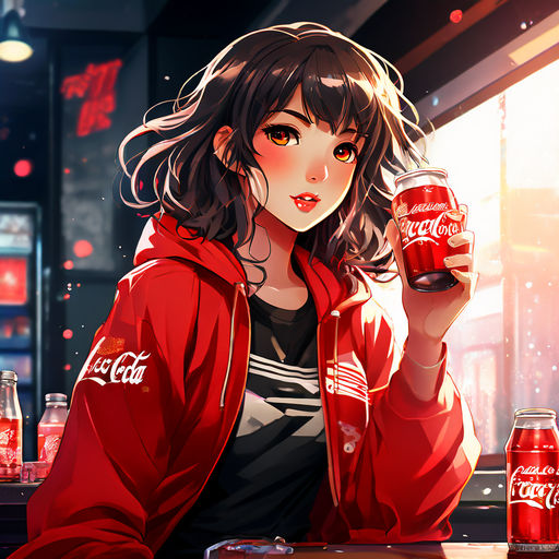 Coca cola as a person in anime style by Leandro Aelterman - Playground