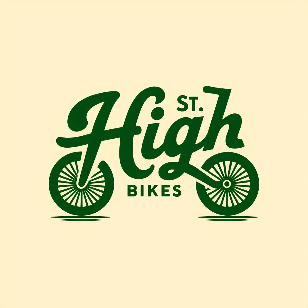 High St. Bikes Playful Minimalist Logo Design