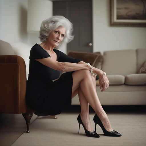 Sexy older woman long sharp nails and pointy toed shoes in l by jim
