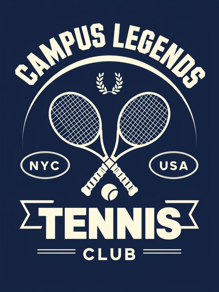 Vintage Campus Legends Tennis Club Graphic T-Shirt