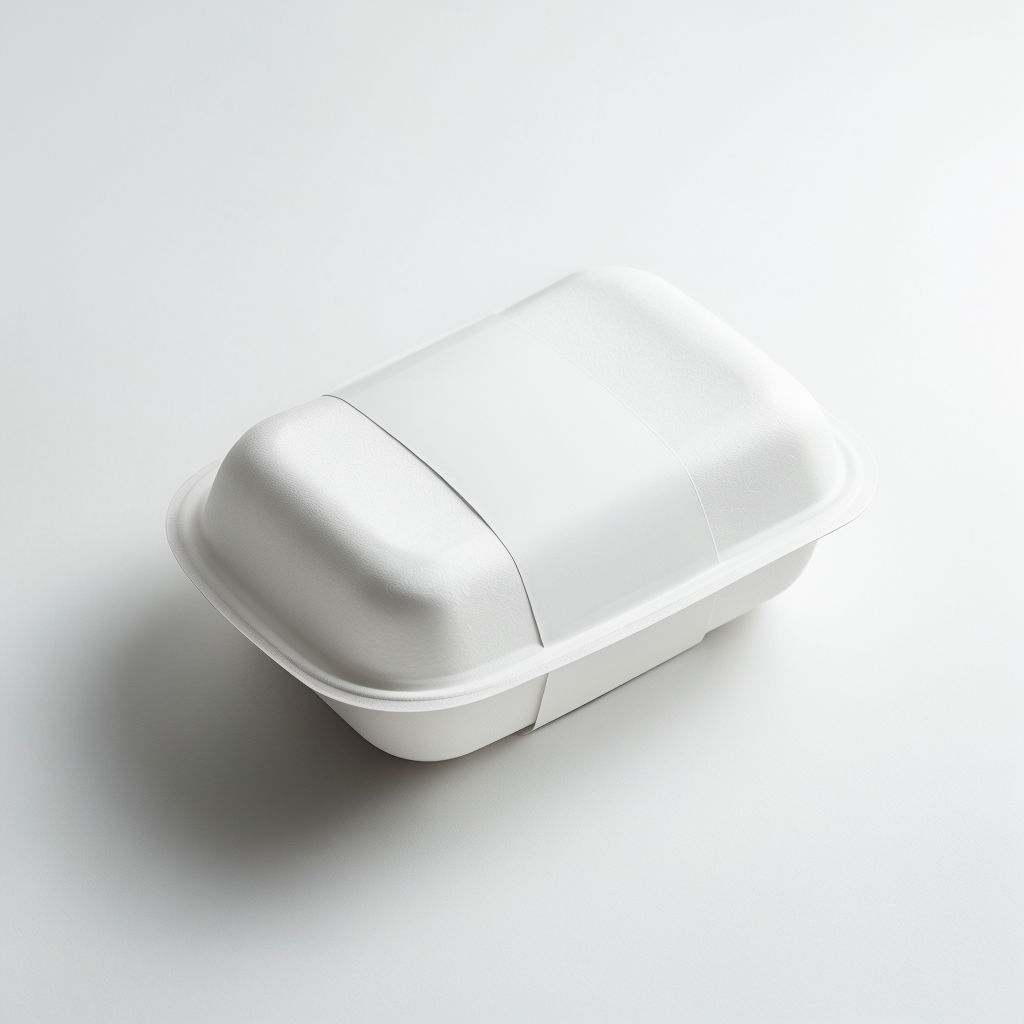 Minimalist White Food Container Mockup for Product Display