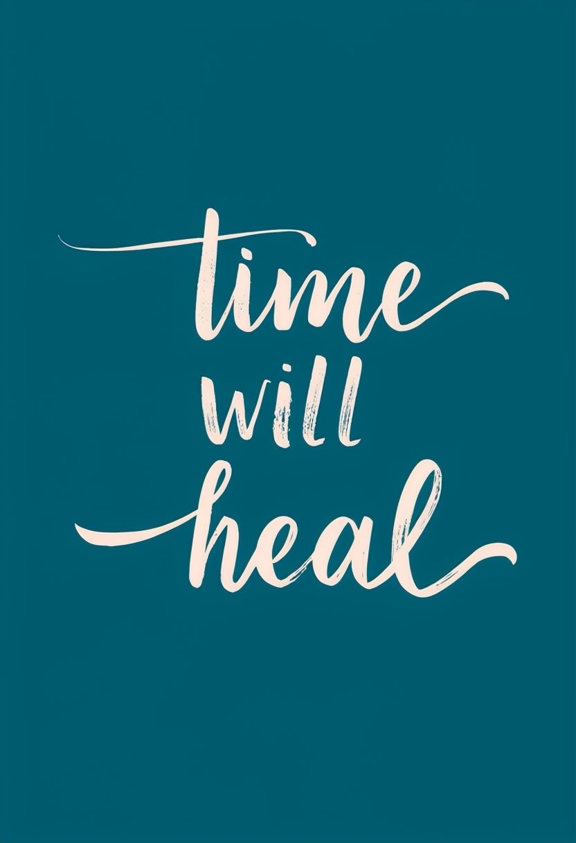 Time Will Heal Minimalist Motivational Poster Design