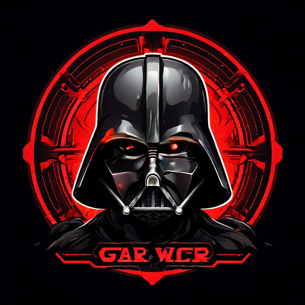 A logo design of star wars darth vader with this text