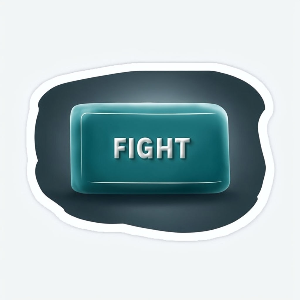 Minimalist Teal Soap Bar FIGHT Sticker Design