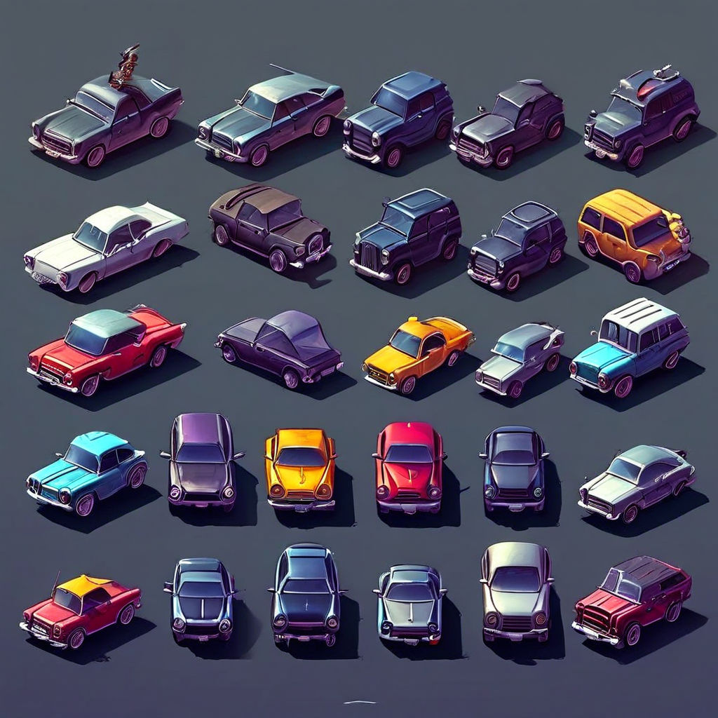 A collection of car sprites designed for a 2D game interface by usama ...