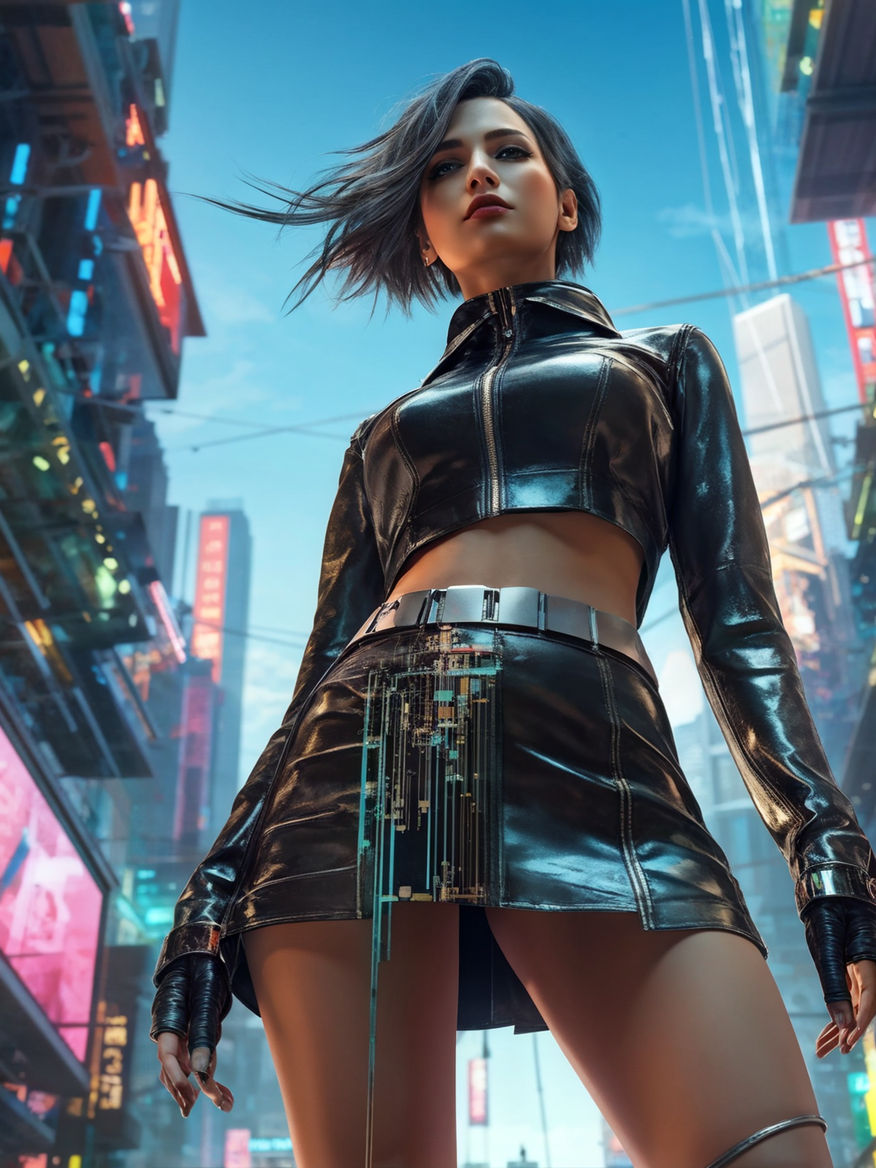 beautiful go-go dancer dancing on the catwalk in the strip club in the cyberpunk  2077 game world