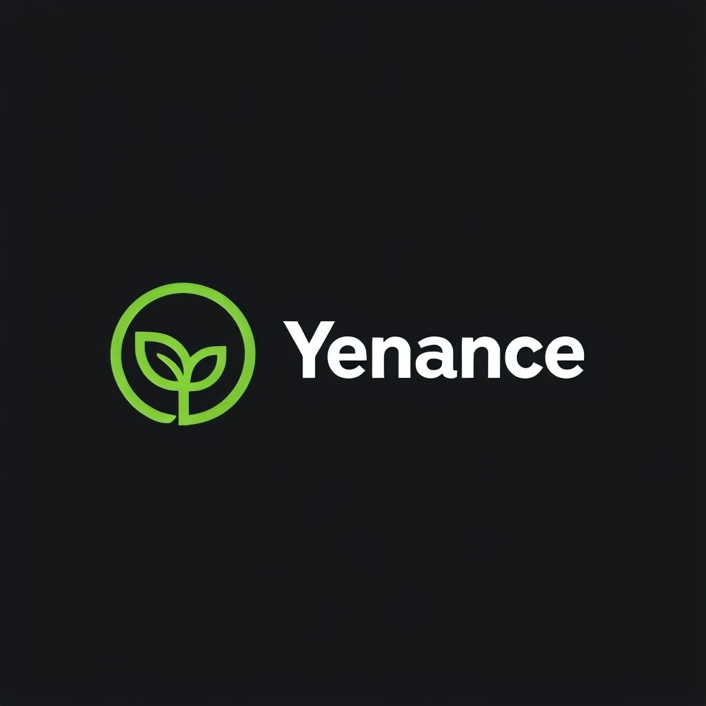 Minimalist Lime Green Plant Logo Design for Yenance Brand Logo