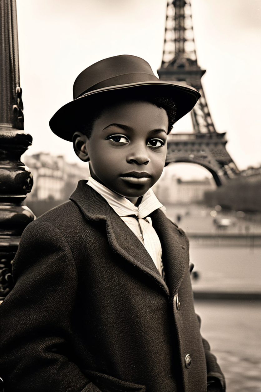 Portrait of a 7 year old black boy in the 40's by Stéphane Huguet ...