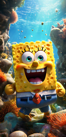 SpongeBob SquarePants exhibiting bulging muscles by Sam Aaron Barro ...